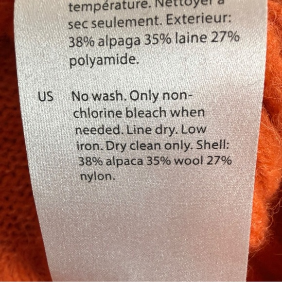 COS Women's Alpaca Wool Pullover Cropped Sweater Jumper Vibrant Orange Size XS - Picture 7 of 10